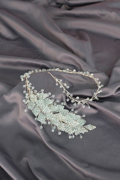 Hobigram Accesoriu de păr pentru mirese Flizyy Crystal Beaded Bridal Tiara – Coroană, Crystal Stone, Model elegant – T