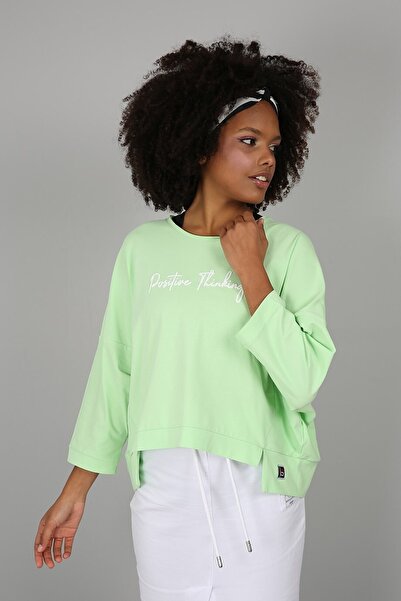 Banadamoda Πράσινη εμπριμέ μπλούζα με μανίκια νυχτερίδα