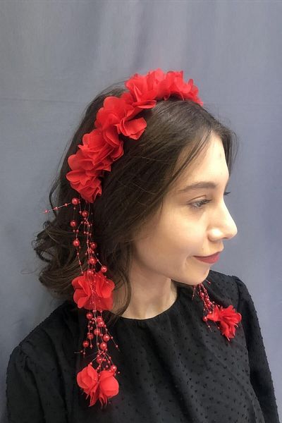 Hobigram تاج زهور ليزر أحمر خاص لحفلات الزفاف
