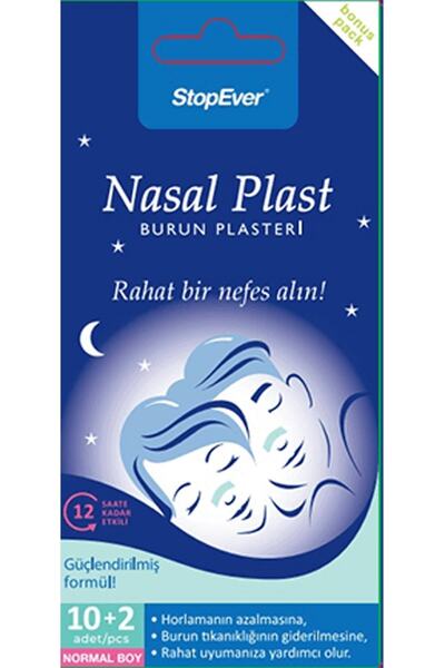 StopEver Stop Ever Nasal Plast Burun Plasteri Normal Boy 10 + 2 Adet