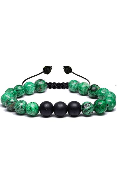 Tesbih Atölyesi Certified Natural Jade Onyx Stone Natural Stone Bracelet Set