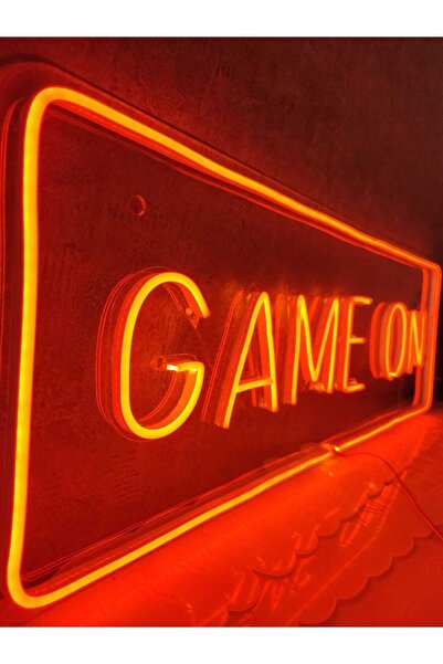 dekoraven Game On Gamer Neon Led Tabela Neon Yazı Duvar Dekorasyon
