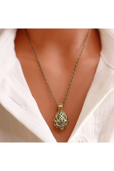 Boho Yoga Art Vintage Aromaterapi Kolyesi, Uçucu Yağ Kolyesi, Kokulu Kolye