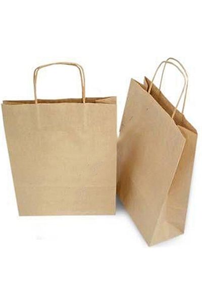 ambalajtoptancısı Τσάντα Kraft Auger με Λαβή 12x25x31 Kraft 50 Τεμάχια