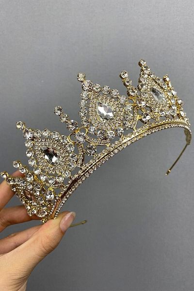 Hobigram إكسسوار شعر العروس أنثراسايت سموكد Ahu Model Bridal Henna Crown – إكسسوار العروس، تصميم أنيق – العروس
