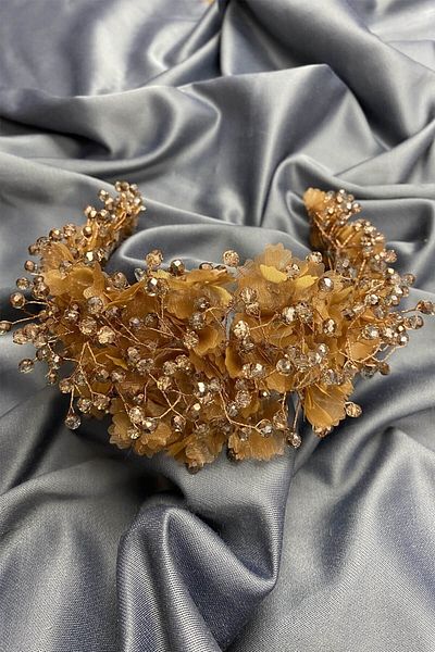 Hobigram إكسسوار شعر Agena Crystal Stone Henna وتيجان الزفاف – إكسسوار الزفاف، تصميم أنيق، إكسسوار نسائي