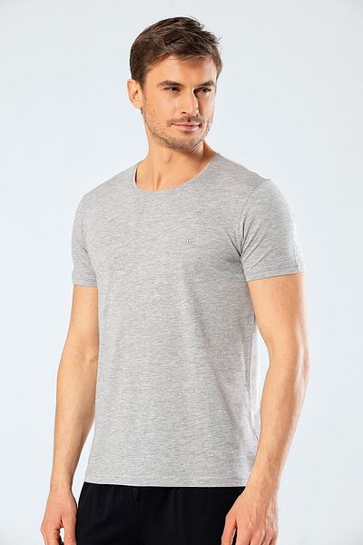 Cacharel Tricou de bază Slim Fit pentru bărbați - mânecă scurtă, decolteu