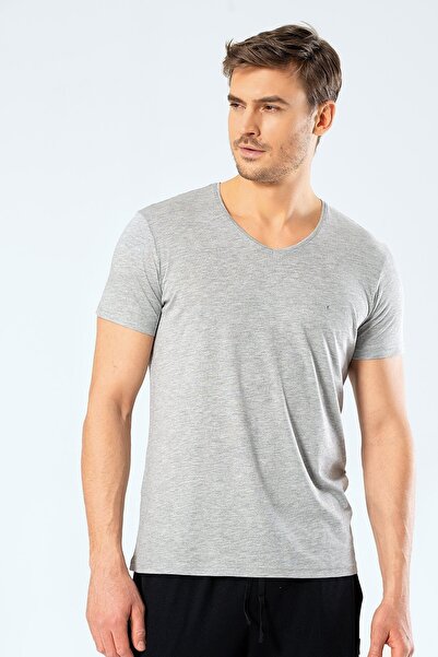 Cacharel Мъжка тениска с V-образно деколте, с къс ръкав, базов модел