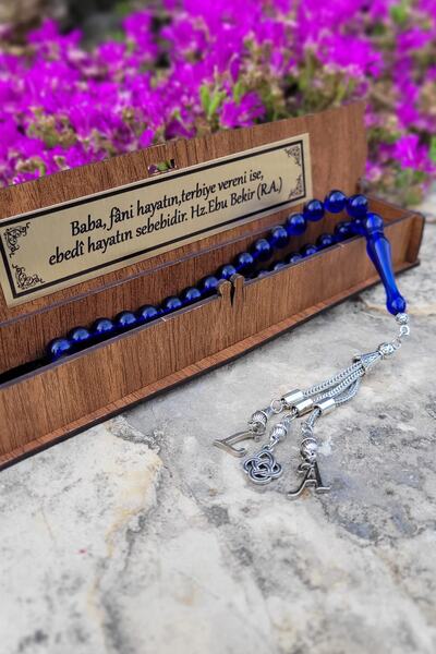 OTTOTESBİH Cadou pentru bărbați Glob Cut Midnight Blue Powder Amber Tasbih