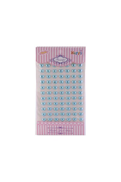 Acar Süs Inci Kalp Yapışkanlı Mavi 77 Adet 1 Paket