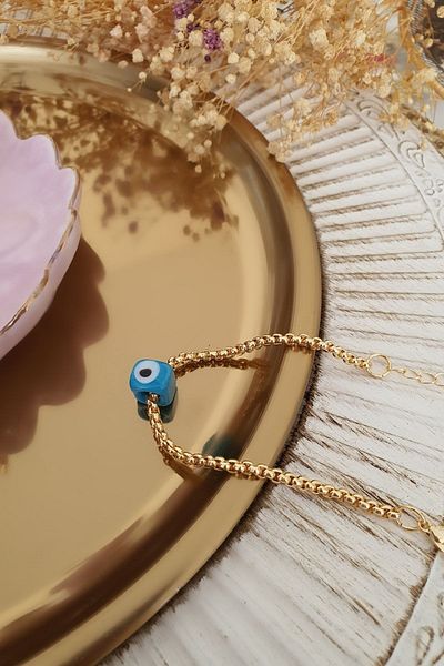Trendy Butik عينين زرقاء الحنين مطرز سلسلة الأفعى نموذج بصمة