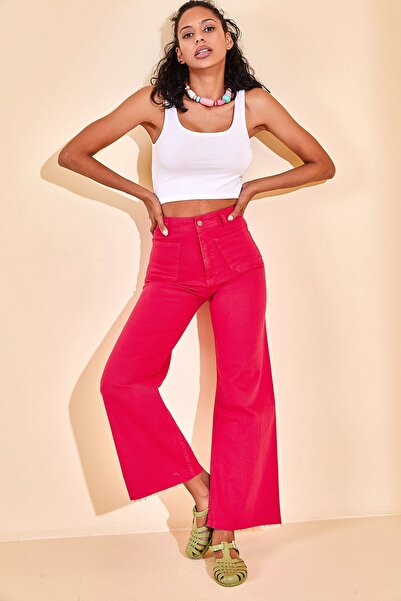 XHAN Γυναικεία φούξια τσέπη Jean 2YZK5-12774-07