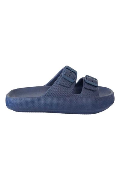 Akınal Bella E282 Navy Blue Women's Buckle Beach Slippers