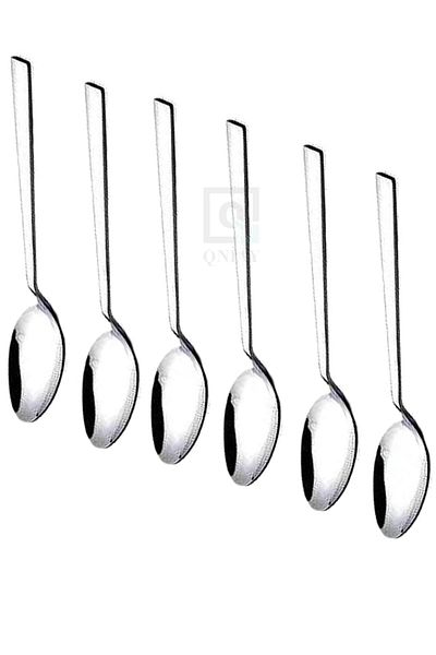 QNİAY Luxury Tablespoon 6 Pieces, 8/10 Steel Cafe Restaurant Hotel Home Type Spoon Set