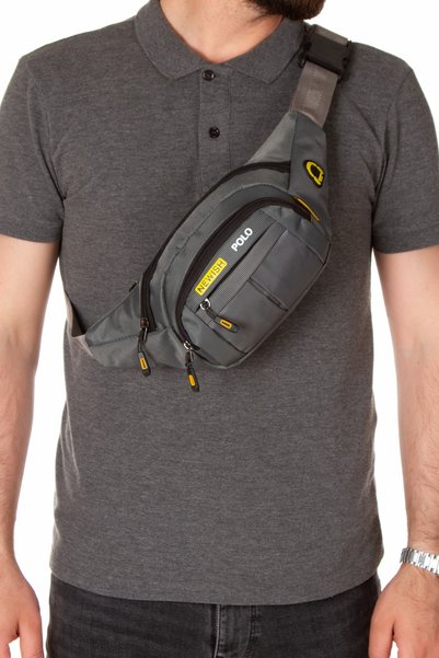 NEWISH POLO ACCESSORIES Newish Polo Waterproof Headphones with USB Output Unisex Gray Cross Strap Waist Shoulder and Sports Bag