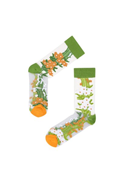 Bolero Japon Kore Tarzı Şeffaf Transparan Kadın Çorap Flowers