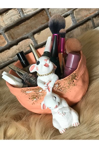 ivtasarim Διακοσμητικό καλάθι για γλάστρα Salmon Rabbit