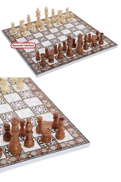 Yenigün Mother of Pearl Coated Chess Set Large Size