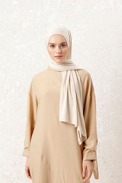 Nilbutik Combed Cotton Shawl Sky Cream