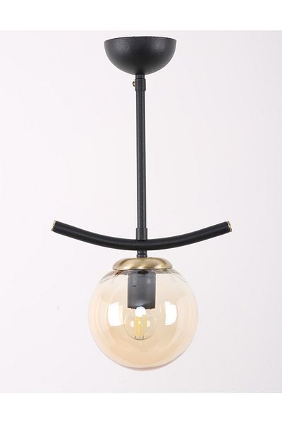 MŞ Aydınlatma Okka Black Antique Honey Glass Chandelier