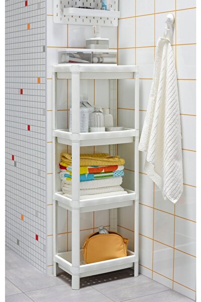 Bayev Vesken White 4-х ярусний організований стелаж-органайзер для ванної кімнати Тримач для рушників для кухні Стелаж для посуду