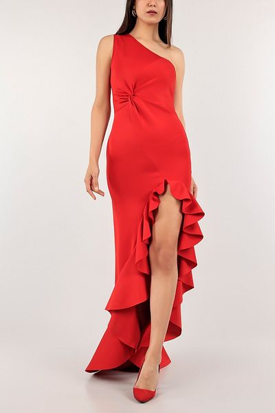 Secret Passion Lingerie Flexible Fabric Slit One Shoulder Belly Gather Detail Evening Dress and Graduation 688 582135