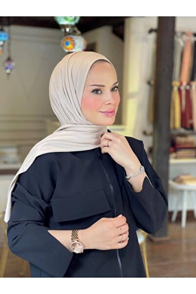 Nilbutik Hijab Combed Cotton Shawl Hijab Model Stone