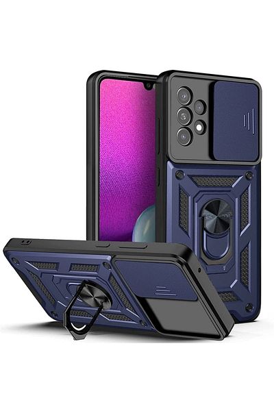 Fibaks حافظة متوافقة مع هاتف Samsung Galaxy A33 5G مع حماية للكاميرا ودرع حلقة منزلق ودبابات عسكرية
