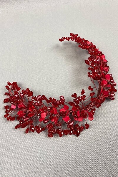 Hobigram Bridal Hair Accessory Red Berra Model Double Sided Bridal Hair Accessory – Other Hair Accessories