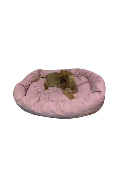 Patili Evler Oval Dog Bed with Bone Cushion 65x80 Cm - Soft Form - Indoor Bed for Medium Breeds -