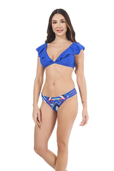 Estiva Mavi Volanlı Bikini Takımı