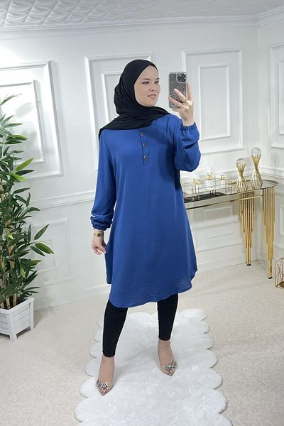 Aşkı Endam Firdevs Ayrobin Tunik - Indigo