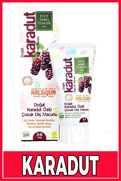 Eyüp Sabri Tuncer Sls Fluoride Titanium Paraben Dye and Gluten Free Natural Black Mulberry Extract Toothpaste for Children