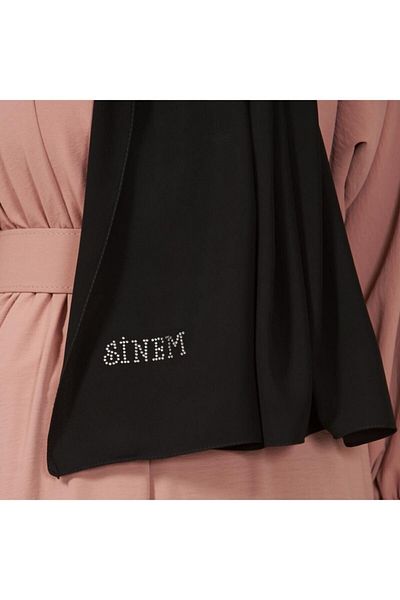 Sinem Medina Silk Shawl Μαύρο