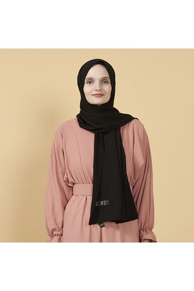 Sinem Medina Silk Shawl Μαύρο