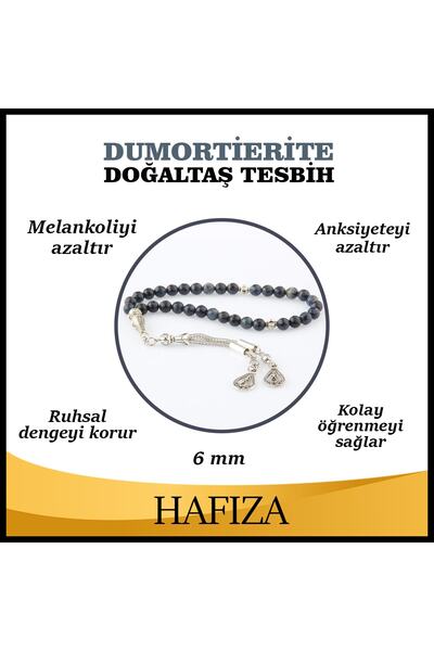 OSMANLI DEĞERLİ TAŞ Sertifikalı Dumortierite Doğal Taş Tesbih 6 Mm, T189