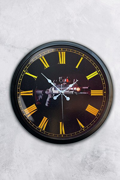 Kasva Concept ساعة حائط على شكل زهرة معدنية سوداء مقاس 40 سم