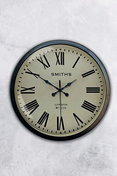 Kasva Concept 40 Cm Siyah Metal Roma Rakamlı Duvar Saati