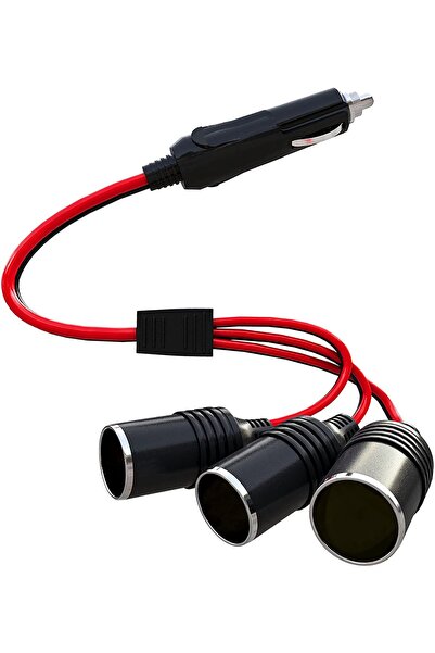 aogo Araç Çakmaklık Çoklayıcı Splitter 1 Erkek 3 Dişi Çakmak Uzatma 12v-24v