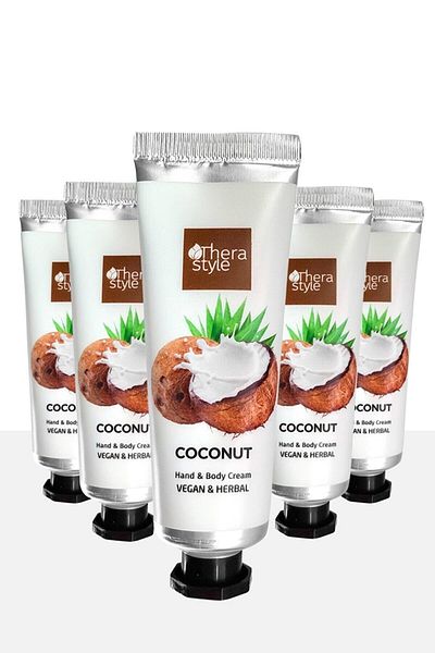 Thera Style 5-Pack Coconut Hand Cream - Coconut Oil Hand Cream 30 ml Intensive Moisture