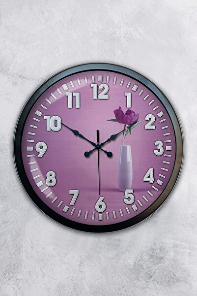 Kasva Concept ساعة حائط مزخرفة معدنية سوداء مقاس 40 سم