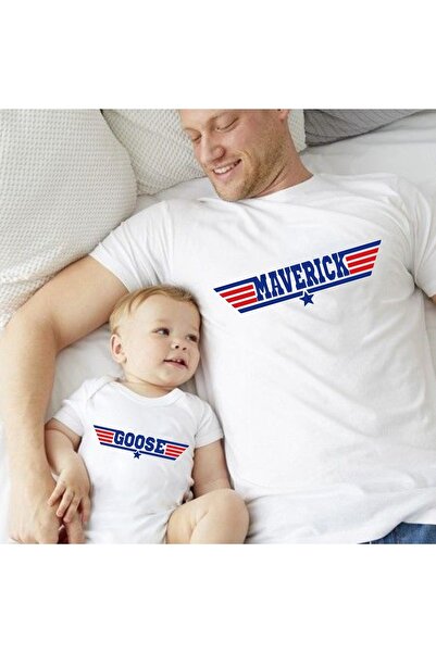 venüsdijital Μπλουζάκι Maverıck Goose Father Son Zıbın (Προσθήκη 2 τεμαχίων στο καλάθι για να φτιάξετε έναν συνδυασμό προϊόντων)