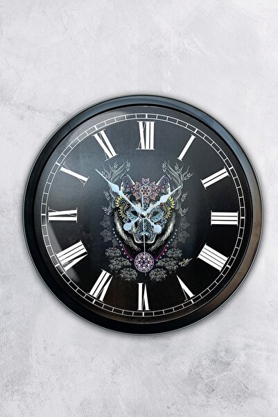 Kasva Concept ساعة حائط ميلفلي معدنية سوداء مقاس 40 سم