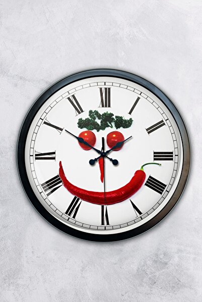 Kasva Concept هدية ساعة حائط مطبخ معدنية سوداء مقاس 40 سم