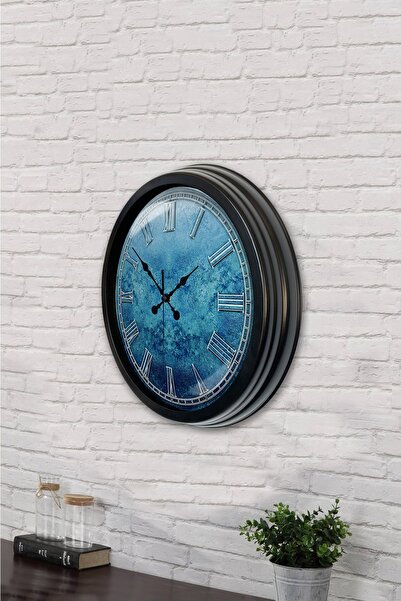 Kasva Concept 40 Cm Siyah Metal Gece Duvar Saati