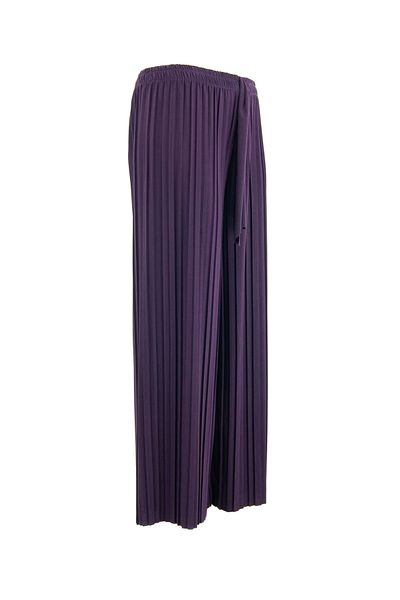 Oppland Pantaloni de damă Fustă Talie elastică Piesa fata plisată țesătură detaliată Lycra țesătură nisipoasa