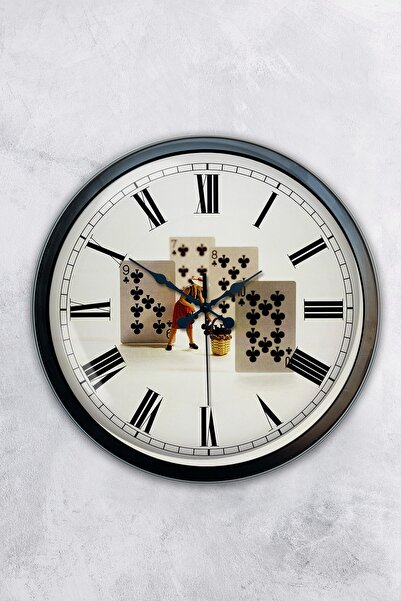 Kasva Concept ساعة حائط ناطحات السحاب معدنية سوداء مقاس 40 سم