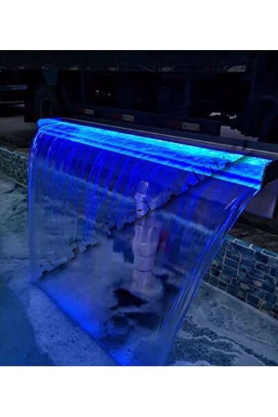 ALFA PASLANMAZ Rgb Duvar Su Perdesi Duvar Su Şelalesi Led Işıklı 50 Cm Lik Aısı 304 Kalite Paslanmaz Çelik
