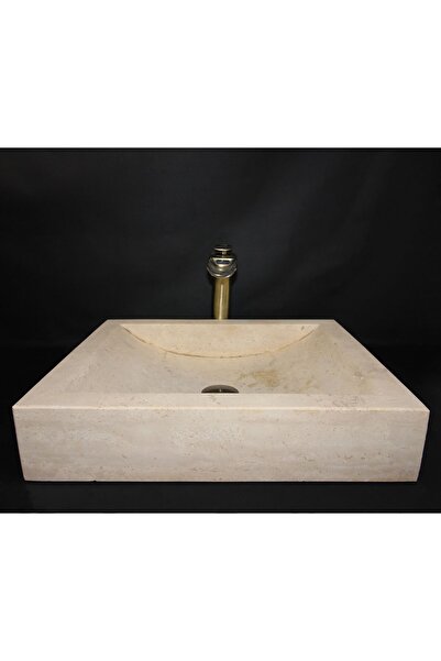 MYM Mermer Yapı Market Tasarım Klasik Traverten Kare Lavabo