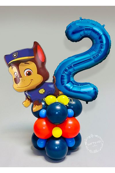 PARTİAVM Blue Number Balloon Paw Patrol Characters Balloon Welcome Set Claw Gang